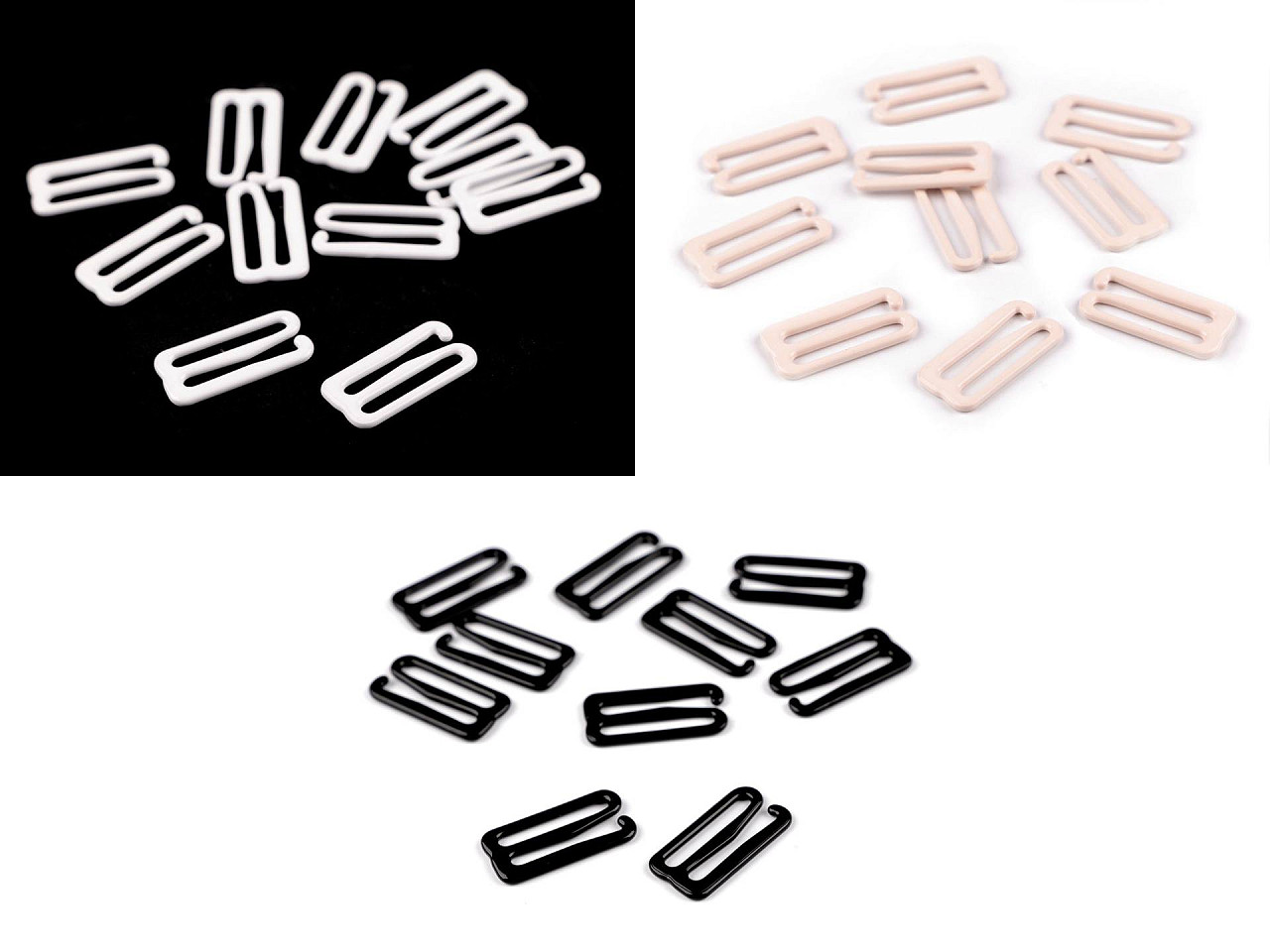 Cârlige pentru sutien 18mm - Negru (50 Bucăți)