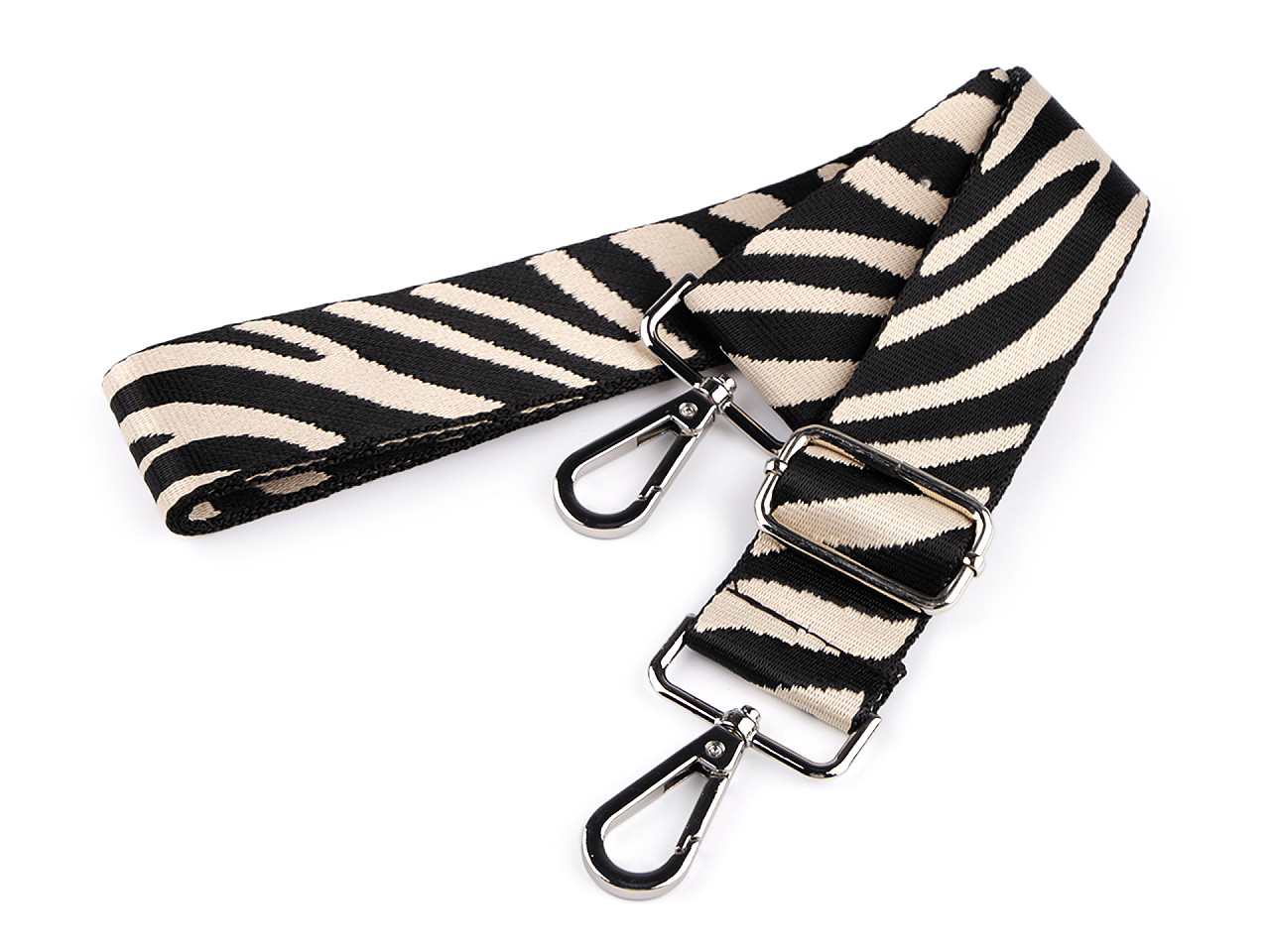 Curea textila cu carabine pentru geanta latime 3,8 - Negru (1 Bucată)