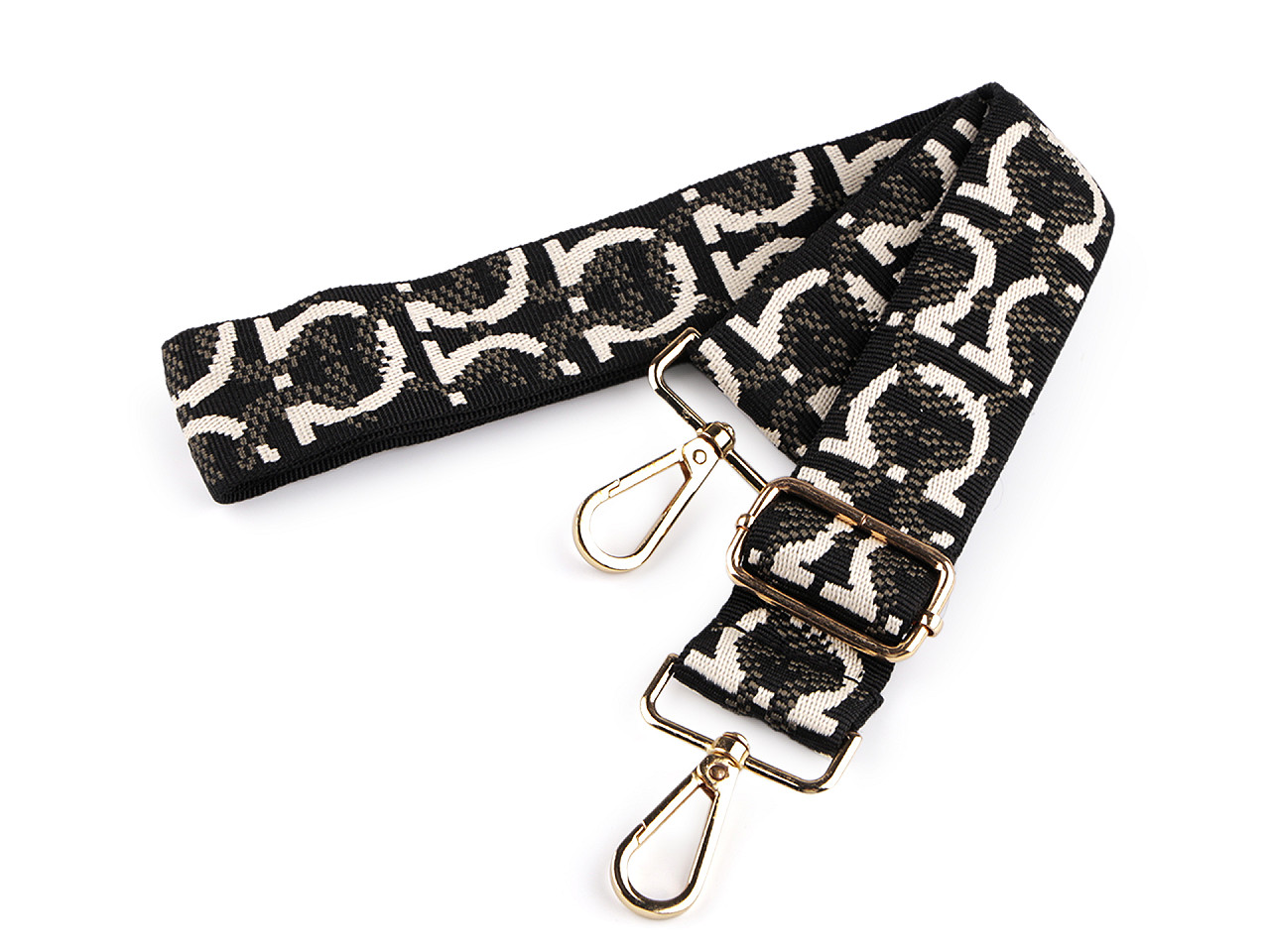 Curea textila cu carabine pentru geanta latime 3,8 - Negru (1 Bucată)