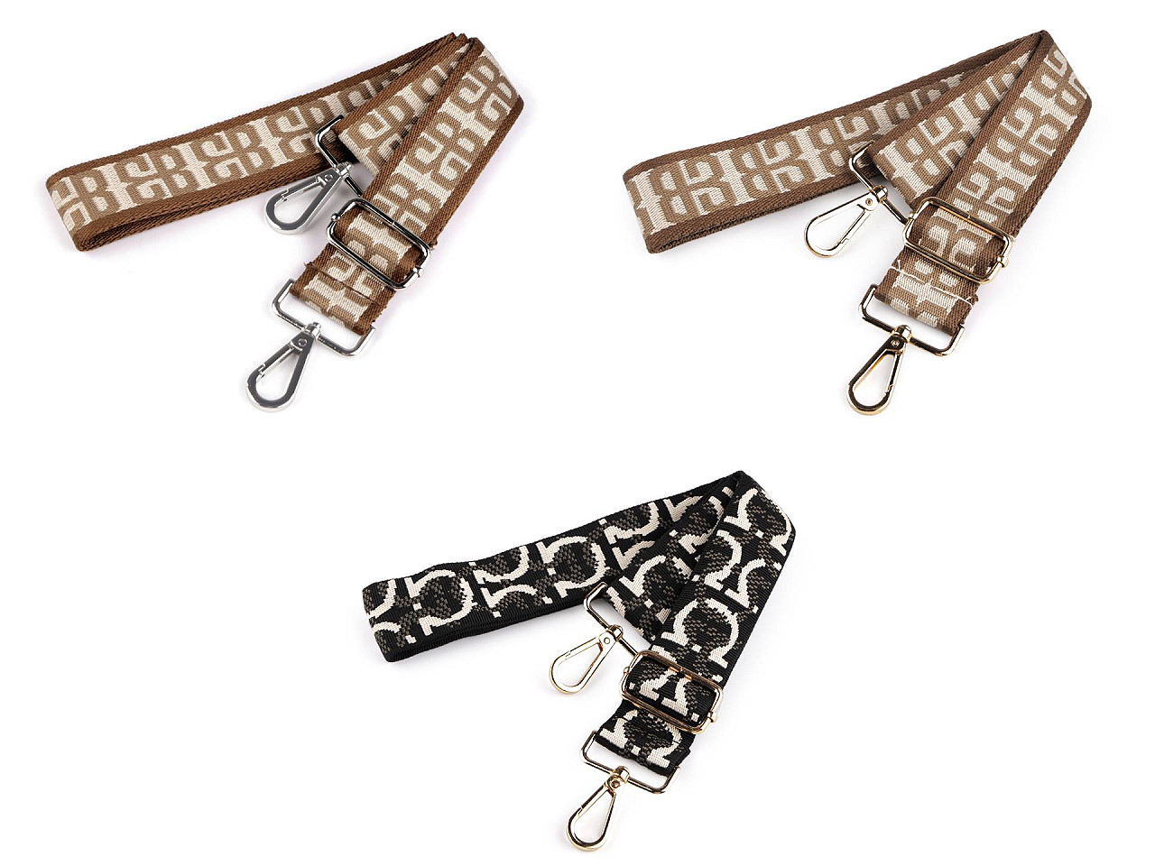 Curea textila cu carabine pentru geanta latime 3,8 - Negru (1 Bucată)