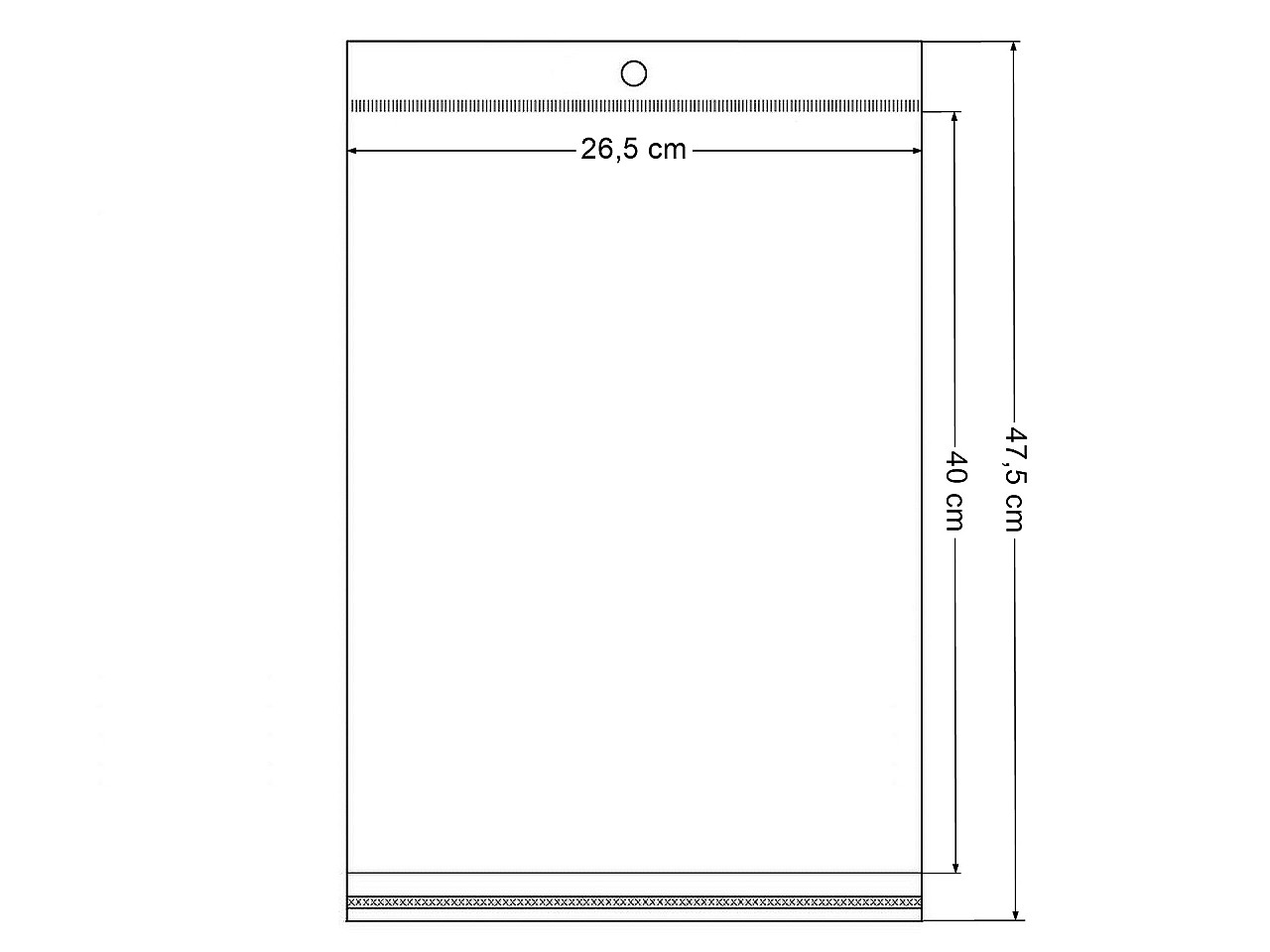 Pungi cu clapetă adezivă și agățătoare 26,5x40 cm - Transparent (100 Bucăți)