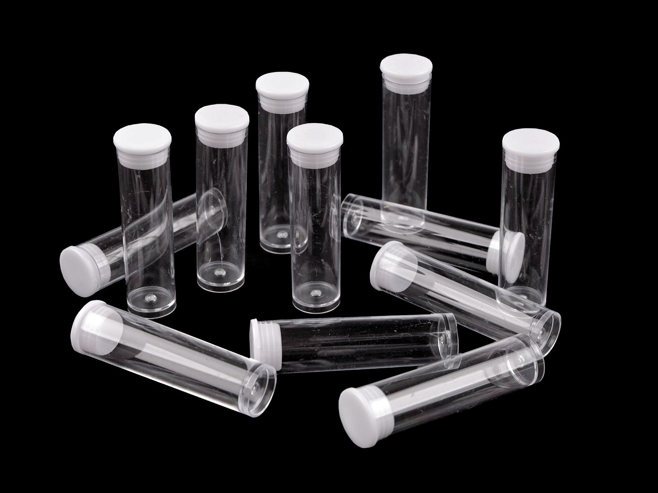 Tub de plastic cu capac - Transparent (12 Fiole)