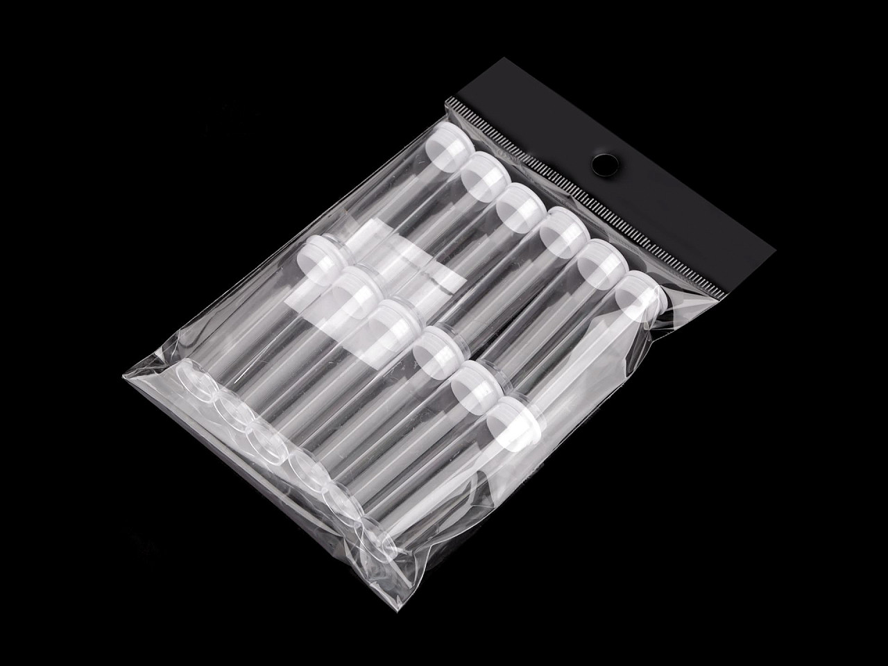 Tub de plastic cu capac - Transparent (12 Fiole)