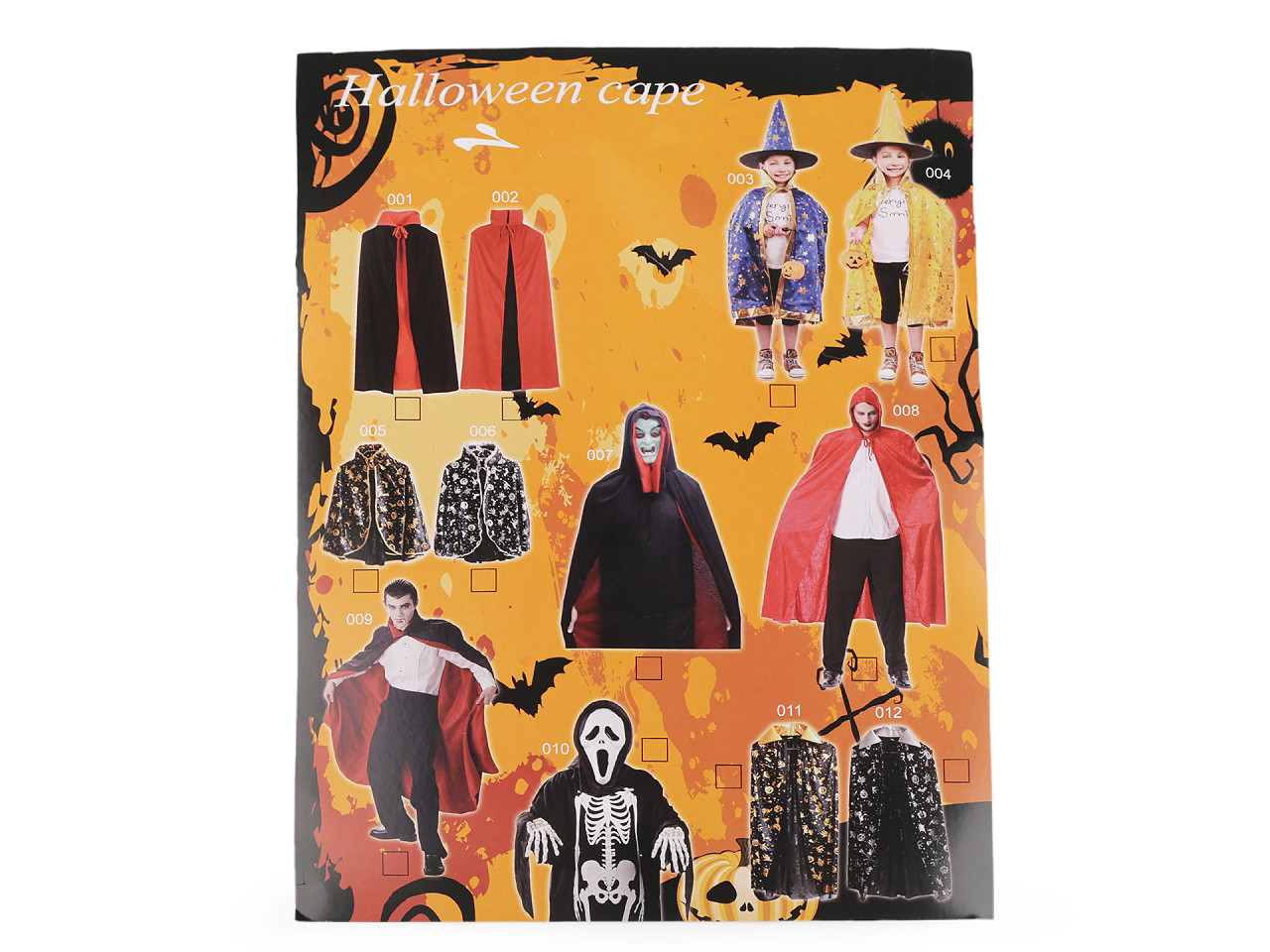 Manta de carnaval cu gluga - Negru (1 Set)