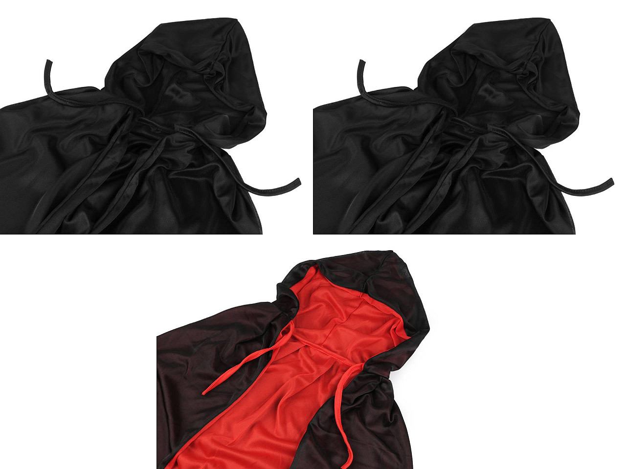 Manta de carnaval cu gluga - Negru (1 Set)