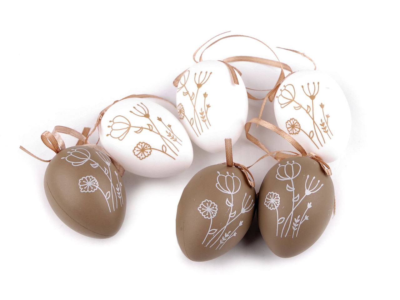 Ouă de paște de agățat - Alb (6 Bucăți)