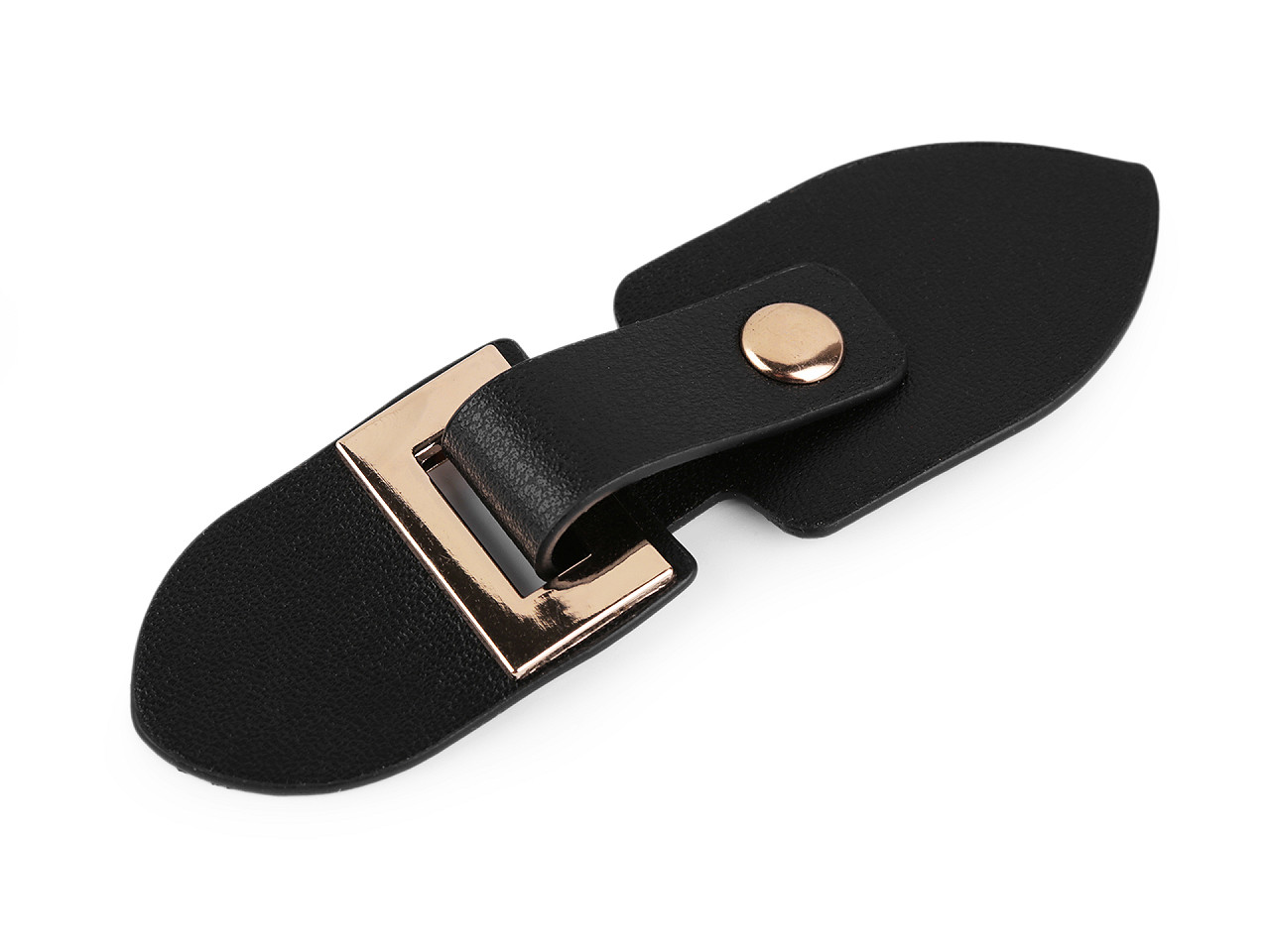 Inchizatoare din piele ecologica 3,5x11,5 cm - Negru (4 Perechi)