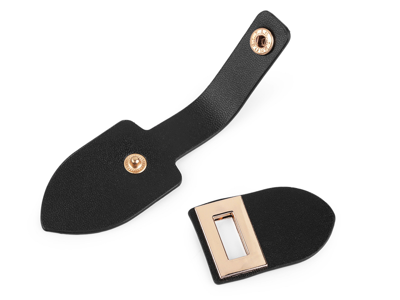 Inchizatoare din piele ecologica 3,5x11,5 cm - Negru (4 Perechi)