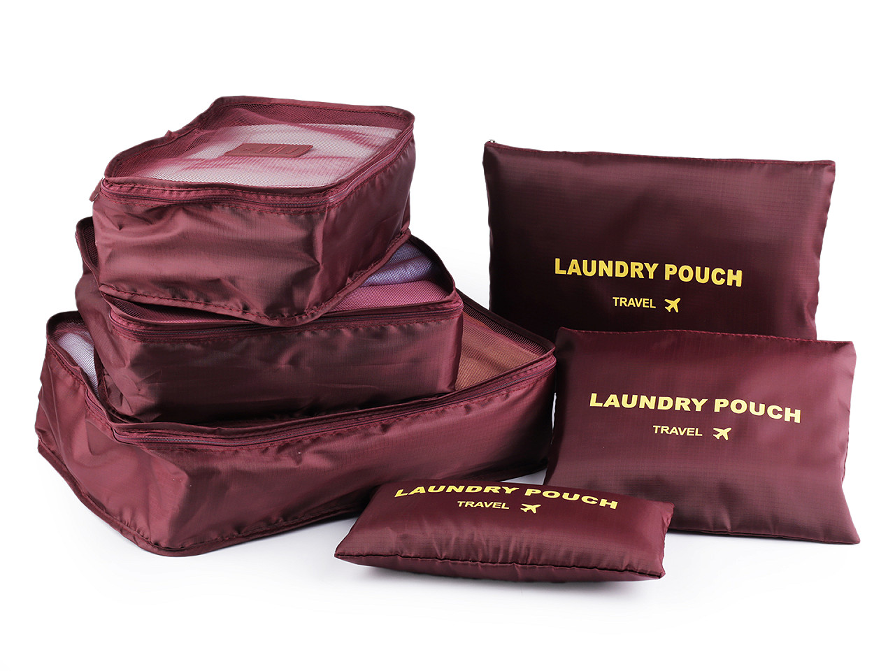 Set de organizatori de călătorie pentru valiză 6 buc - Roz somon închis (1 Set)