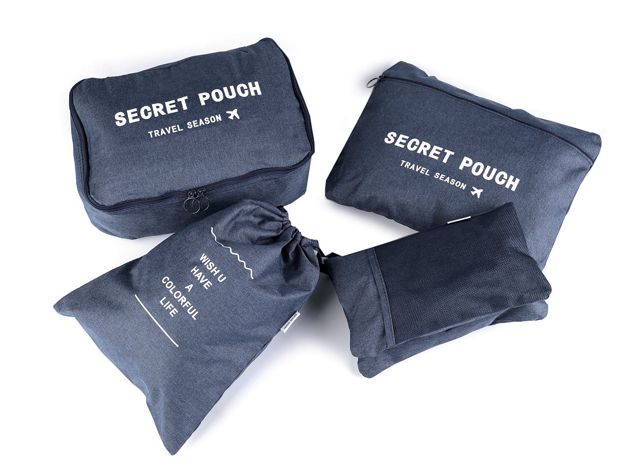 Set de organizatoare de călătorie pentru valiză 7 buc - Negru (1 Set)