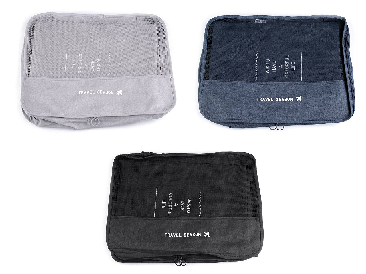 Set de organizatoare de călătorie pentru valiză 7 buc - Negru (1 Set)