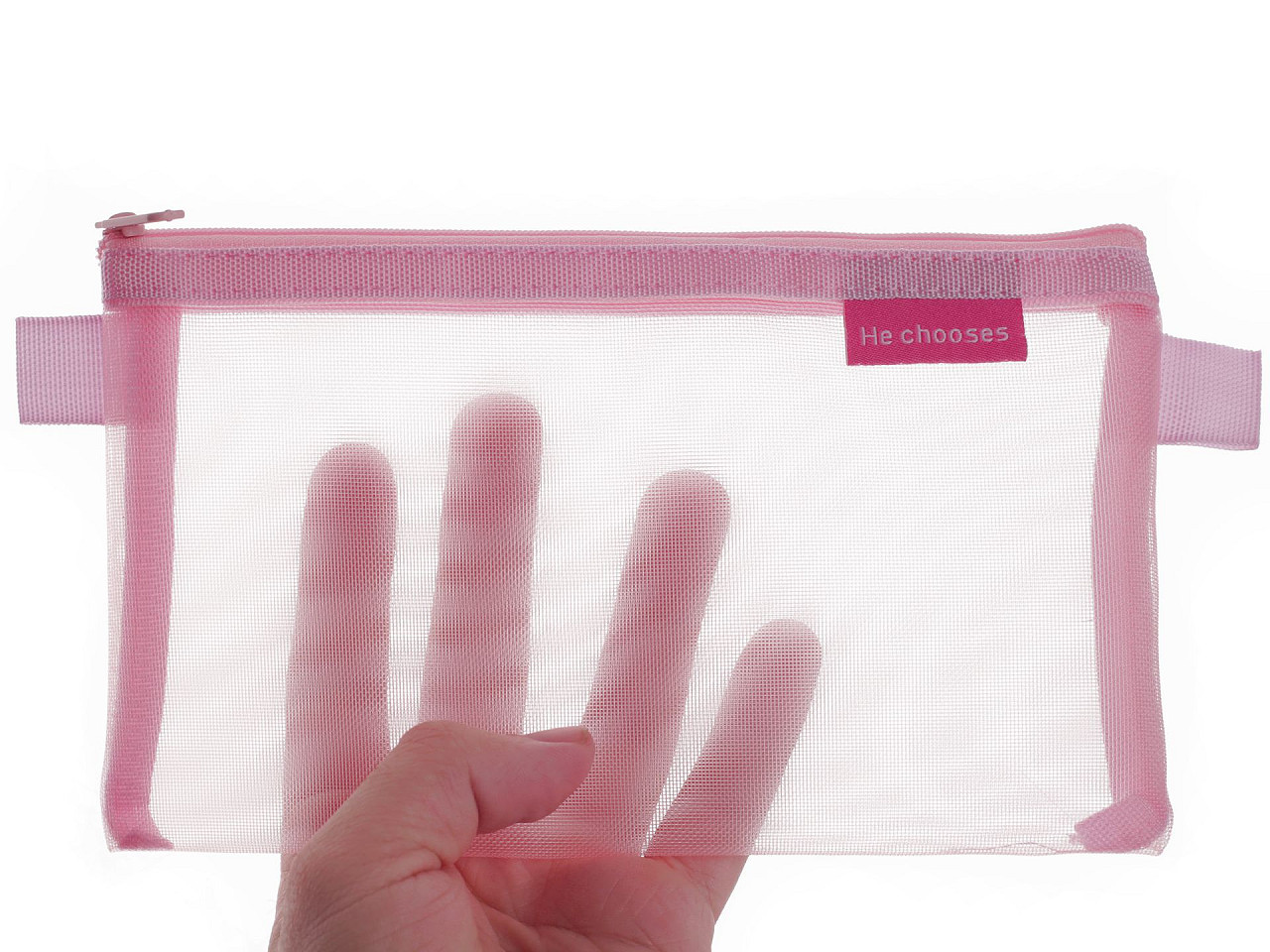 Etui / portofel plasa 20x12 cm - Roz deschis (1 Bucată)