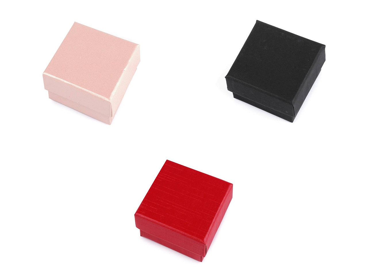 Cutie de bijuterii 5,5x5,5 cm - Roz pudrat (12 Bucăți)