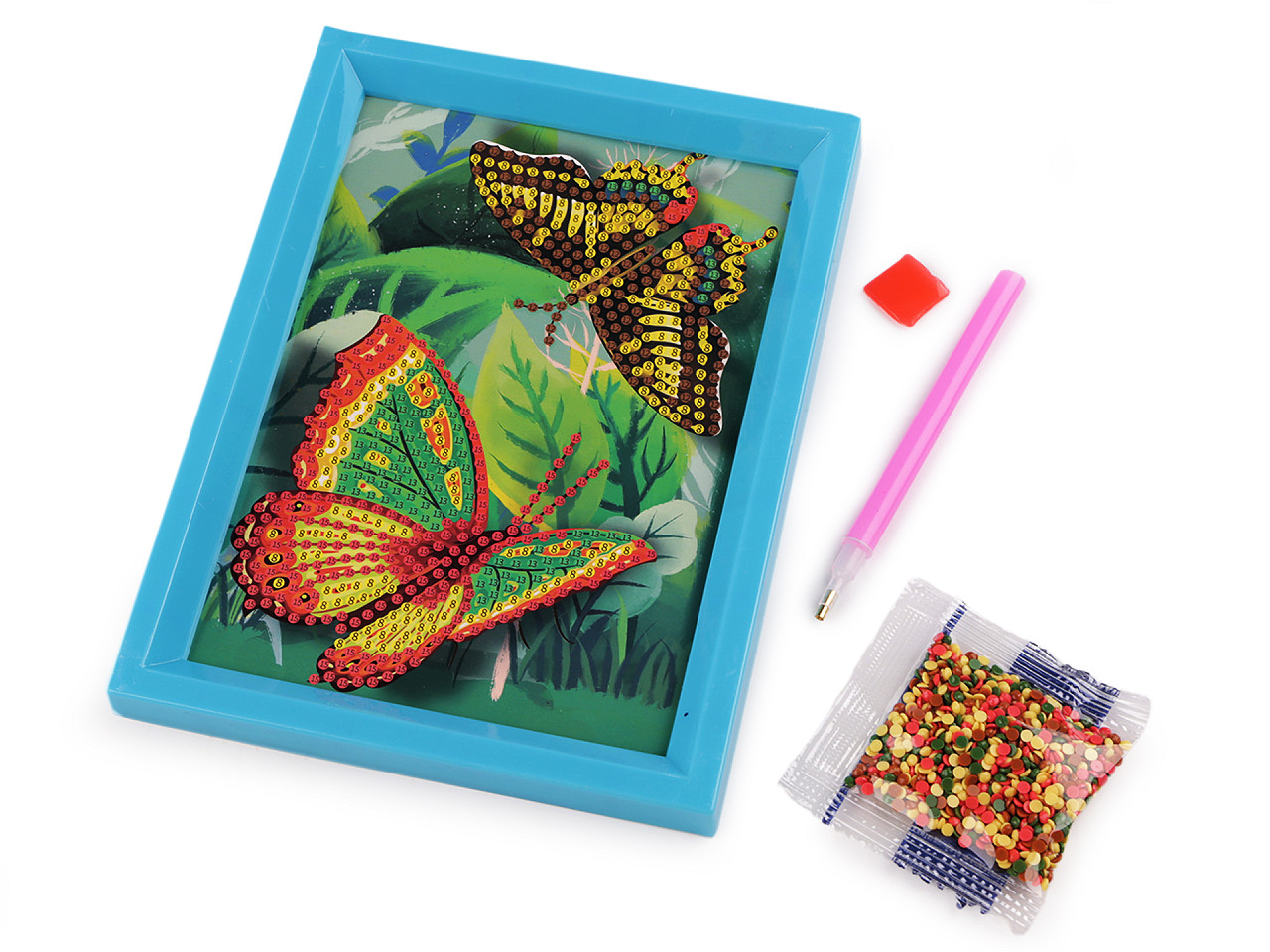 Pictura cu diamant cu rama, set creativ - Culoare aleatorie (1 Set)