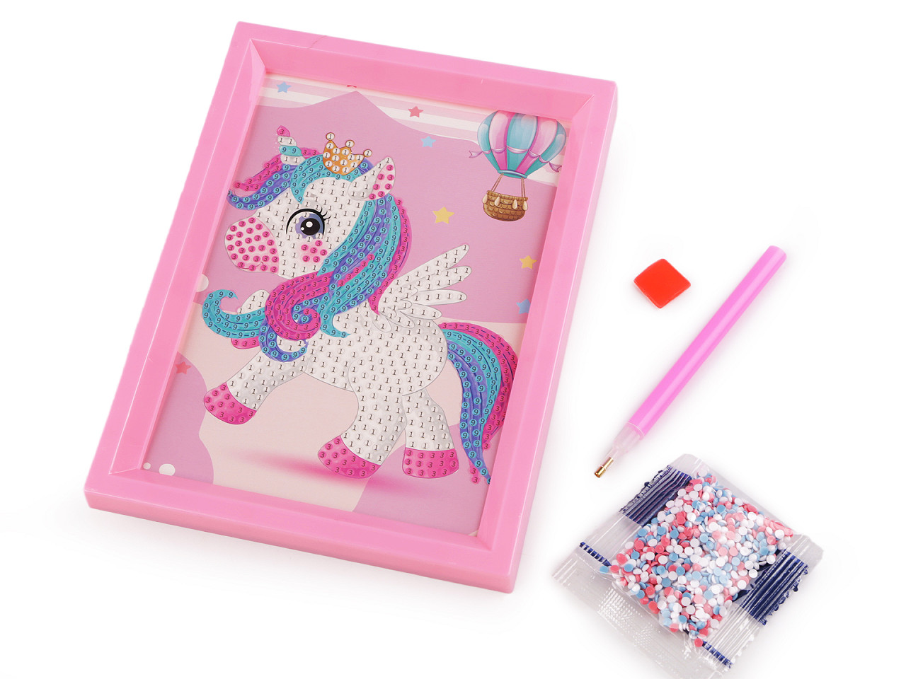 Pictura cu diamant cu rama, set creativ - Culoare aleatorie (1 Set)