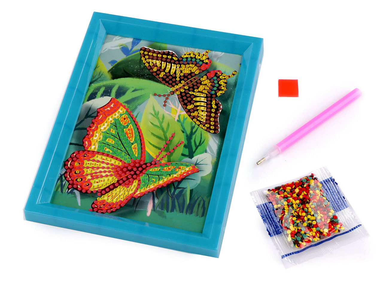 Pictura cu diamant cu rama, set creativ - Culoare aleatorie (1 Set)