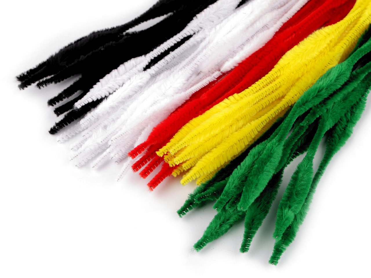 Sârme de modelare plușate ø5-10 mm, lungime 30 cm - Alb (25 Bucăți)