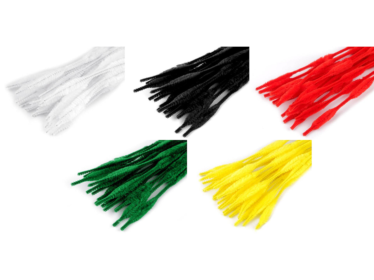 Sârme de modelare plușate ø5-10 mm, lungime 30 cm - Alb (25 Bucăți)