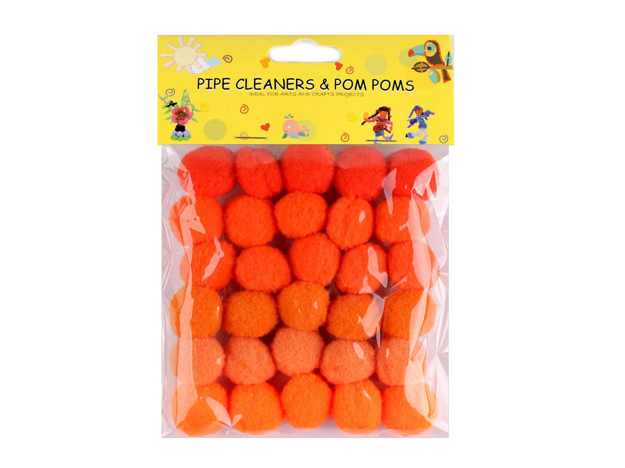 Pompoane mix culori ø20 mm - Orange-yellow (1 Sac)