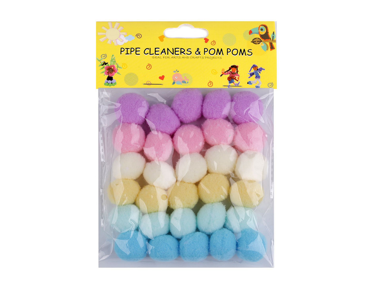 Pompoane mix culori ø20 mm - Orange-yellow (1 Sac)