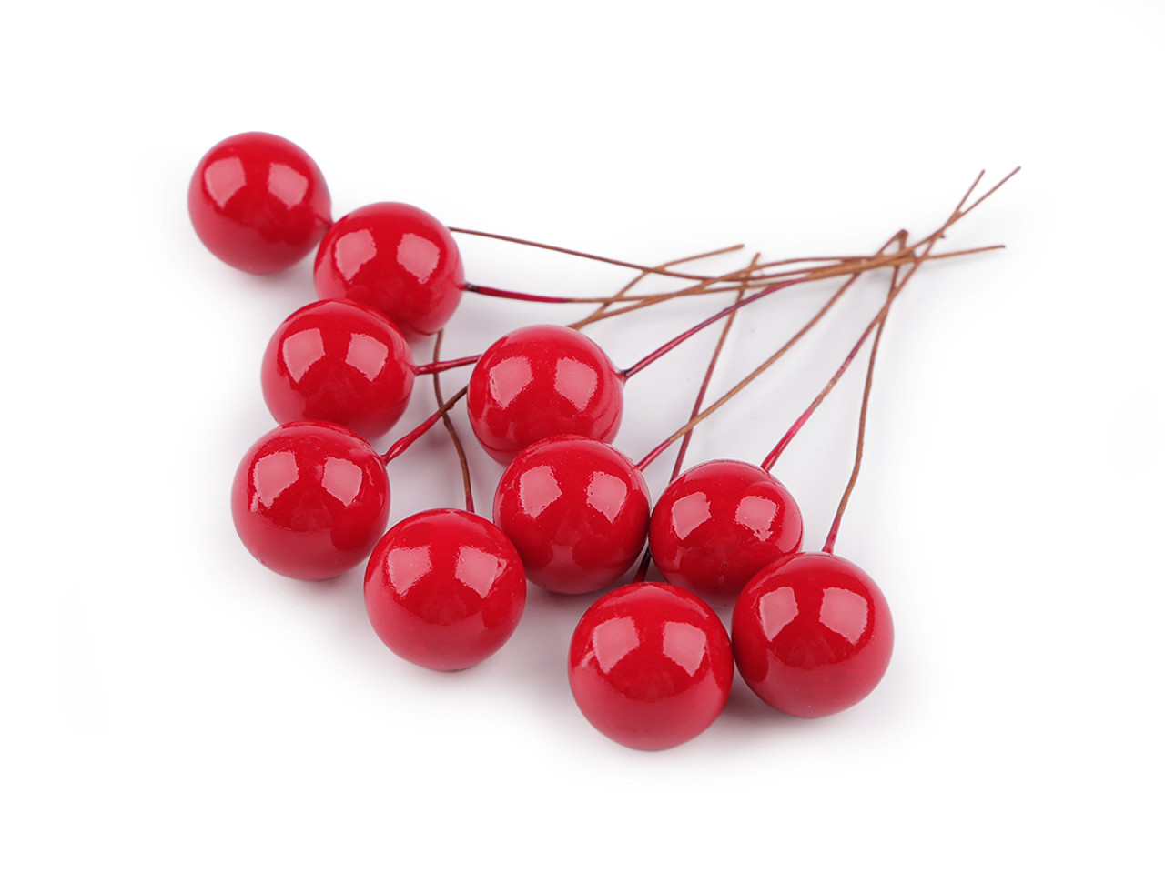 Bobițe decorative artificiale pe sârmă ø1,5 cm - Roz pudrat (120 Bucăți) Bobițe decorative artificiale pe sârmă ø1,5 cm - Roz pudrat (120 Bucăți)
