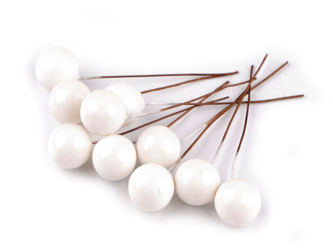 Bobițe decorative artificiale pe sârmă ø1,5 cm - Roz pudrat (120 Bucăți) Bobițe decorative artificiale pe sârmă ø1,5 cm - Roz pudrat (120 Bucăți)