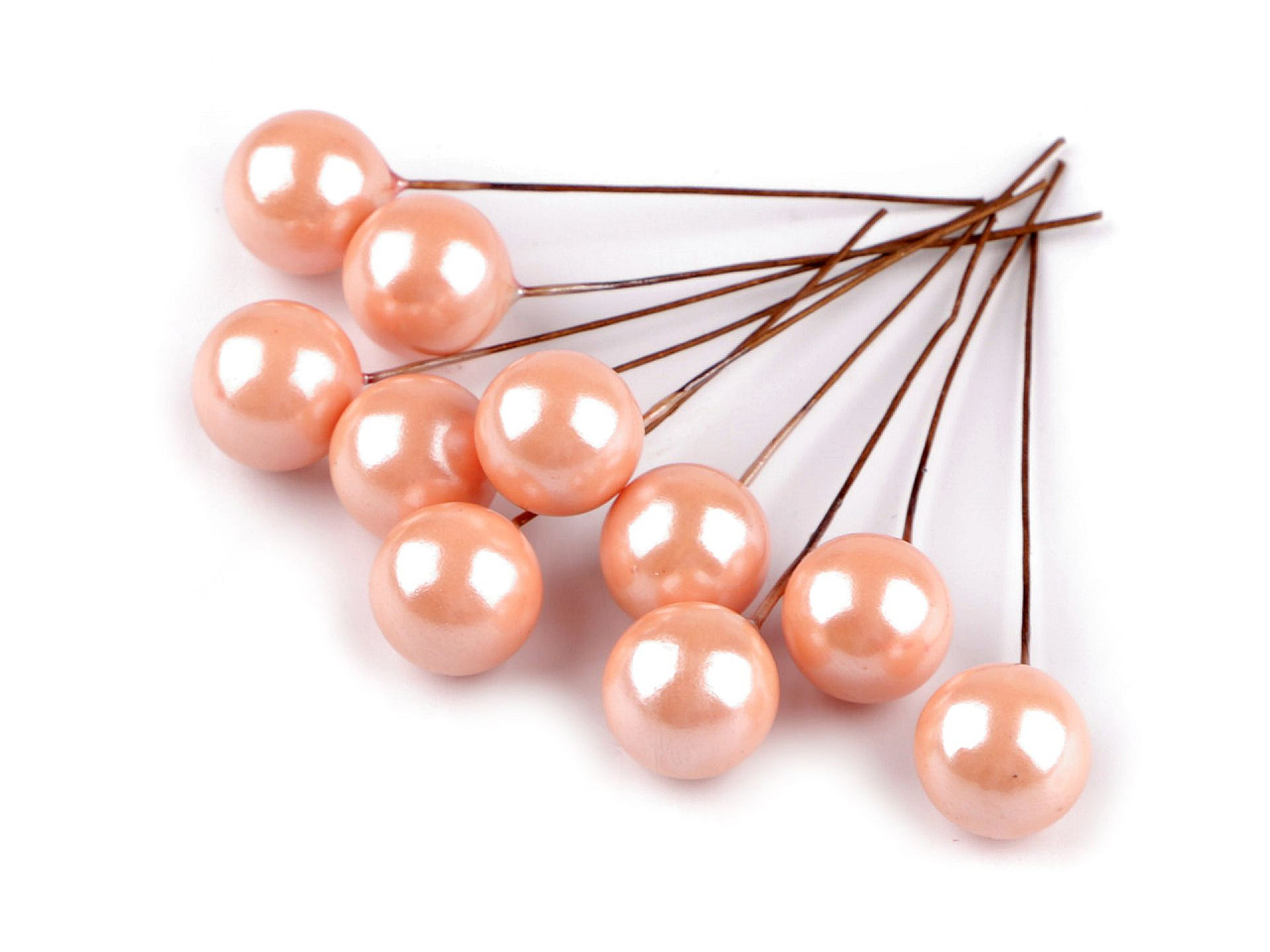 Bobițe decorative artificiale pe sârmă ø1,5 cm - Roz pudrat (120 Bucăți) Bobițe decorative artificiale pe sârmă ø1,5 cm - Roz pudrat (120 Bucăți)
