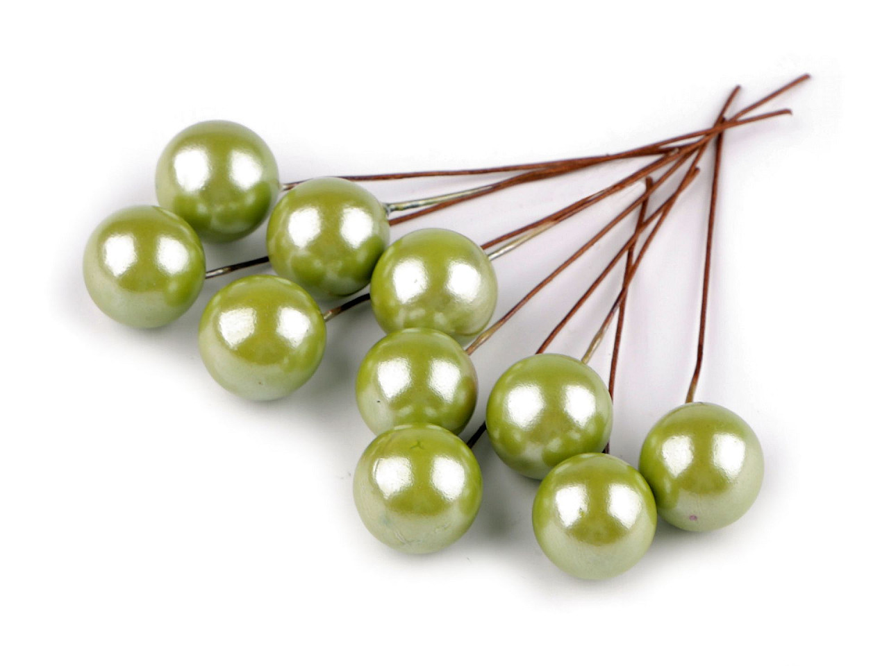 Bobițe decorative artificiale pe sârmă ø1,5 cm - Roz pudrat (120 Bucăți) Bobițe decorative artificiale pe sârmă ø1,5 cm - Roz pudrat (120 Bucăți)
