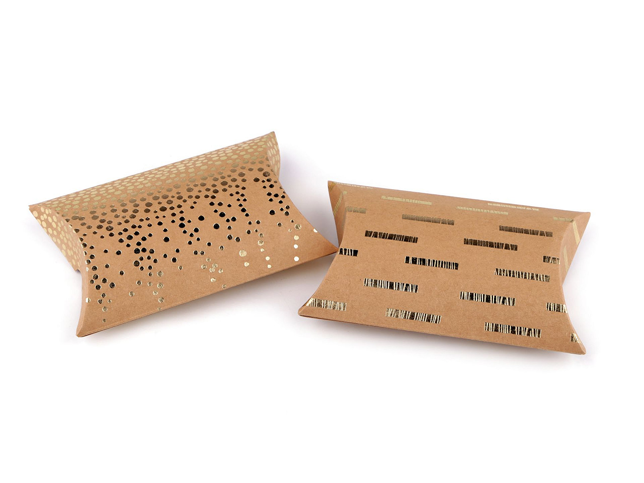 Cutie cadou cu imprimeu metalic - Maro natural (2 Bucăți)