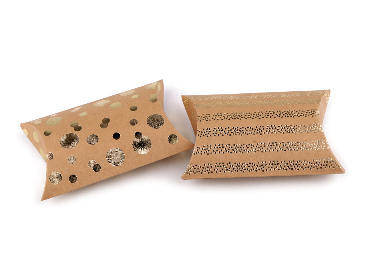 Cutie cadou cu imprimeu metalic - Maro natural (2 Bucăți)