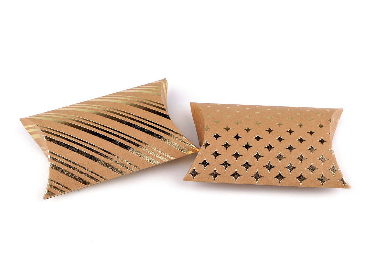 Cutie cadou cu imprimeu metalic - Maro natural (2 Bucăți)
