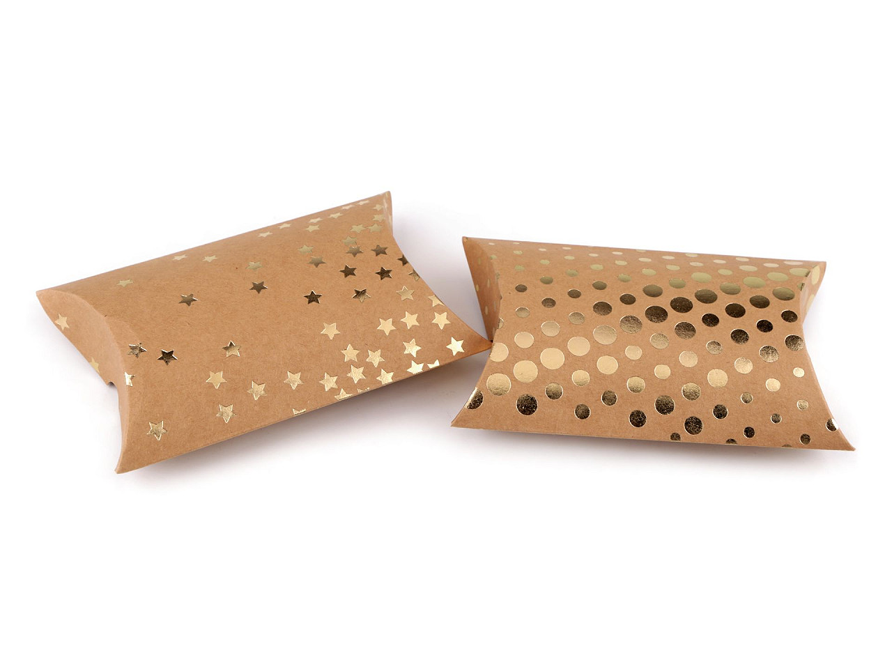 Cutie cadou cu imprimeu metalic - Maro natural (2 Bucăți)