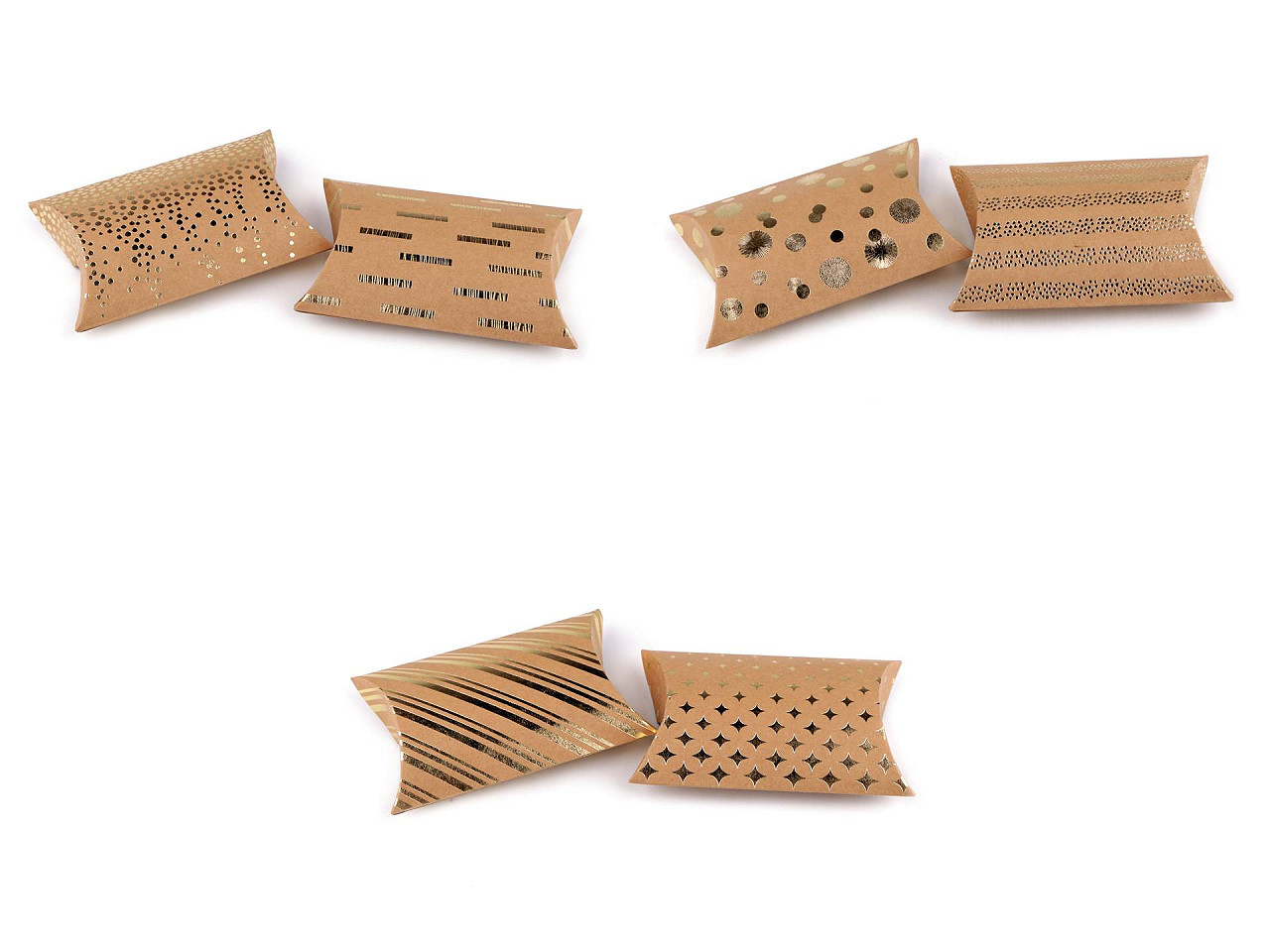 Cutie cadou cu imprimeu metalic - Maro natural (2 Bucăți)