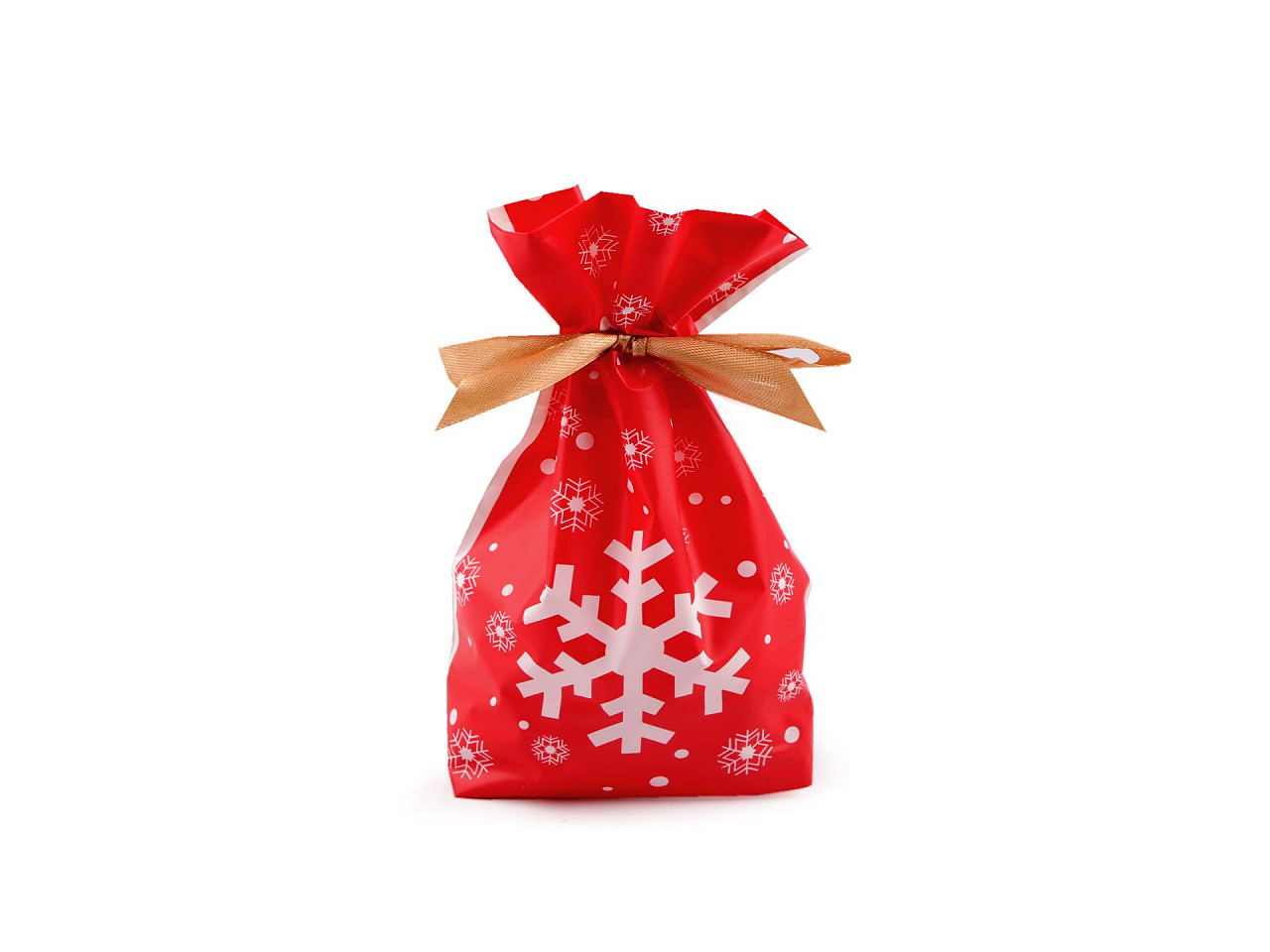 Săculeț cu panglică din satin 12x17,5 cm - Roșu (50 Bucăți)