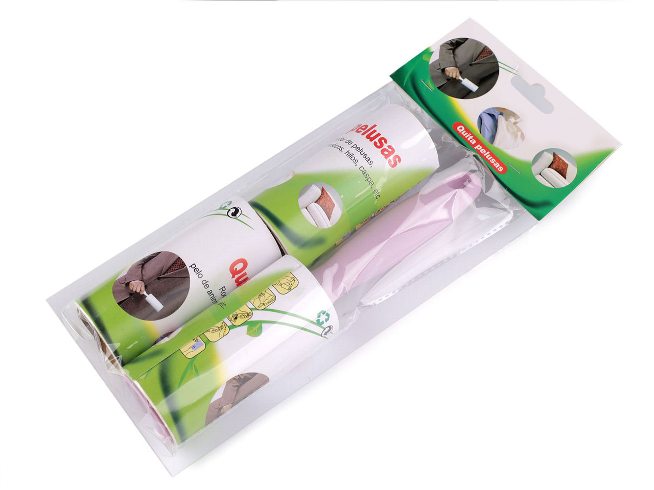 Rolă de curățare textie autoadezivă + 2 rezerve de rezervă - Verde deschis (1 Set)