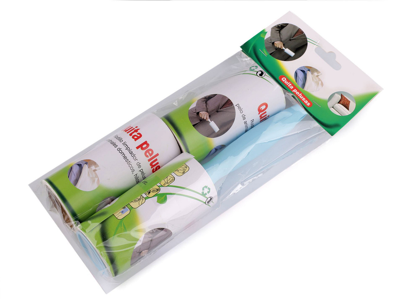 Rolă de curățare textie autoadezivă + 2 rezerve de rezervă - Verde deschis (1 Set)