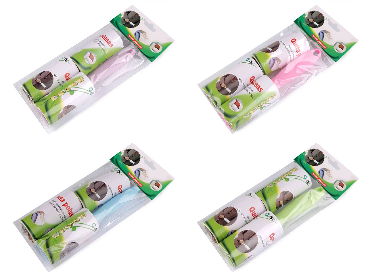 Rolă de curățare textie autoadezivă + 2 rezerve de rezervă - Verde deschis (1 Set)