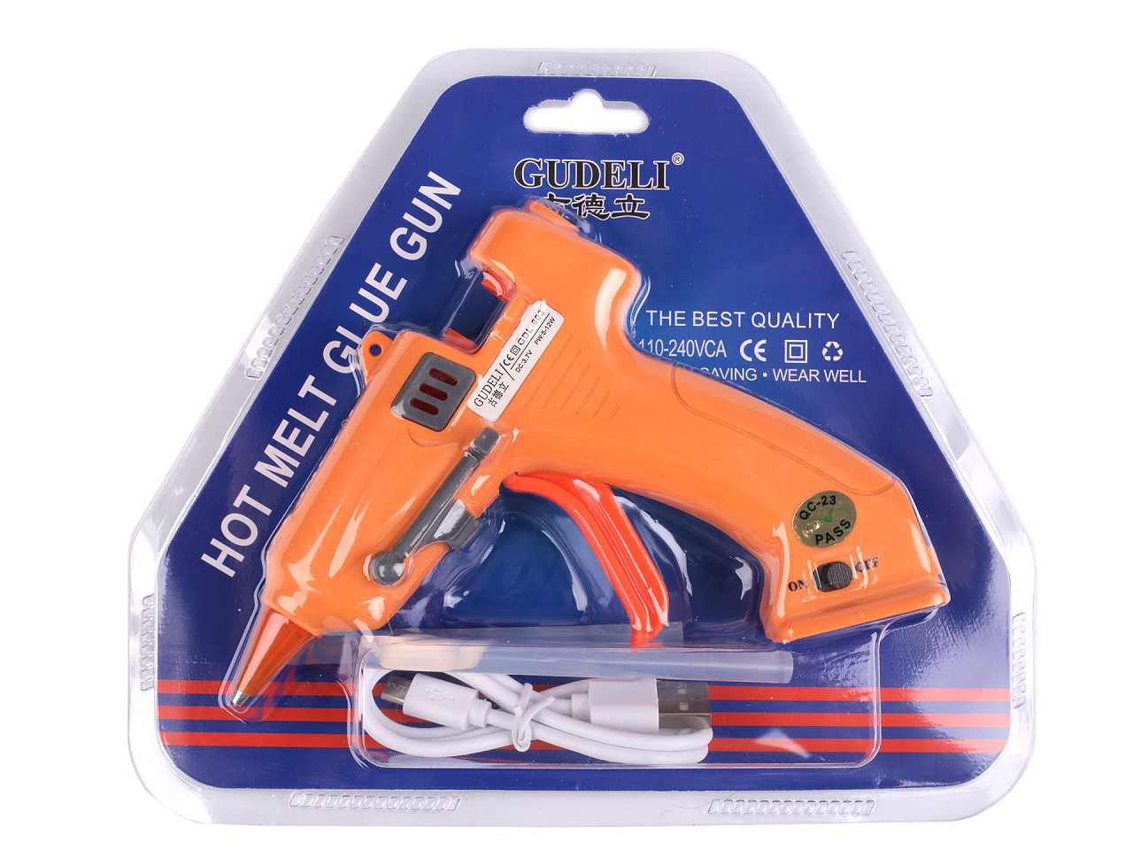 Pistol de lipire la cald fără fir ø7 mm - Portocaliu (2 Bucăți)