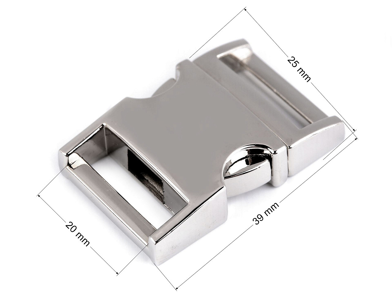 Catarama metalica latime 20 mm - Nichel (1 Pereche)