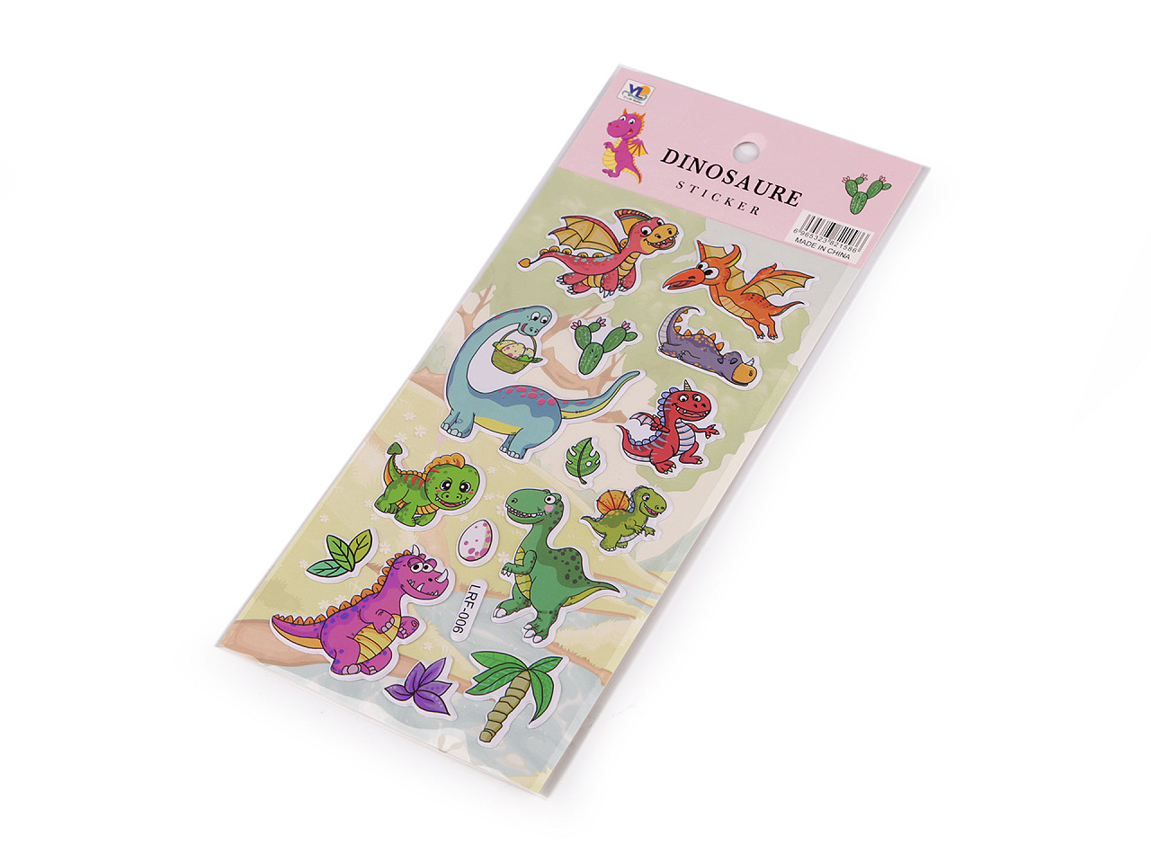 Autocolante din plastic - animale, pisici, cosmonauți, dinozauri - Conform imaginii (1 Card)