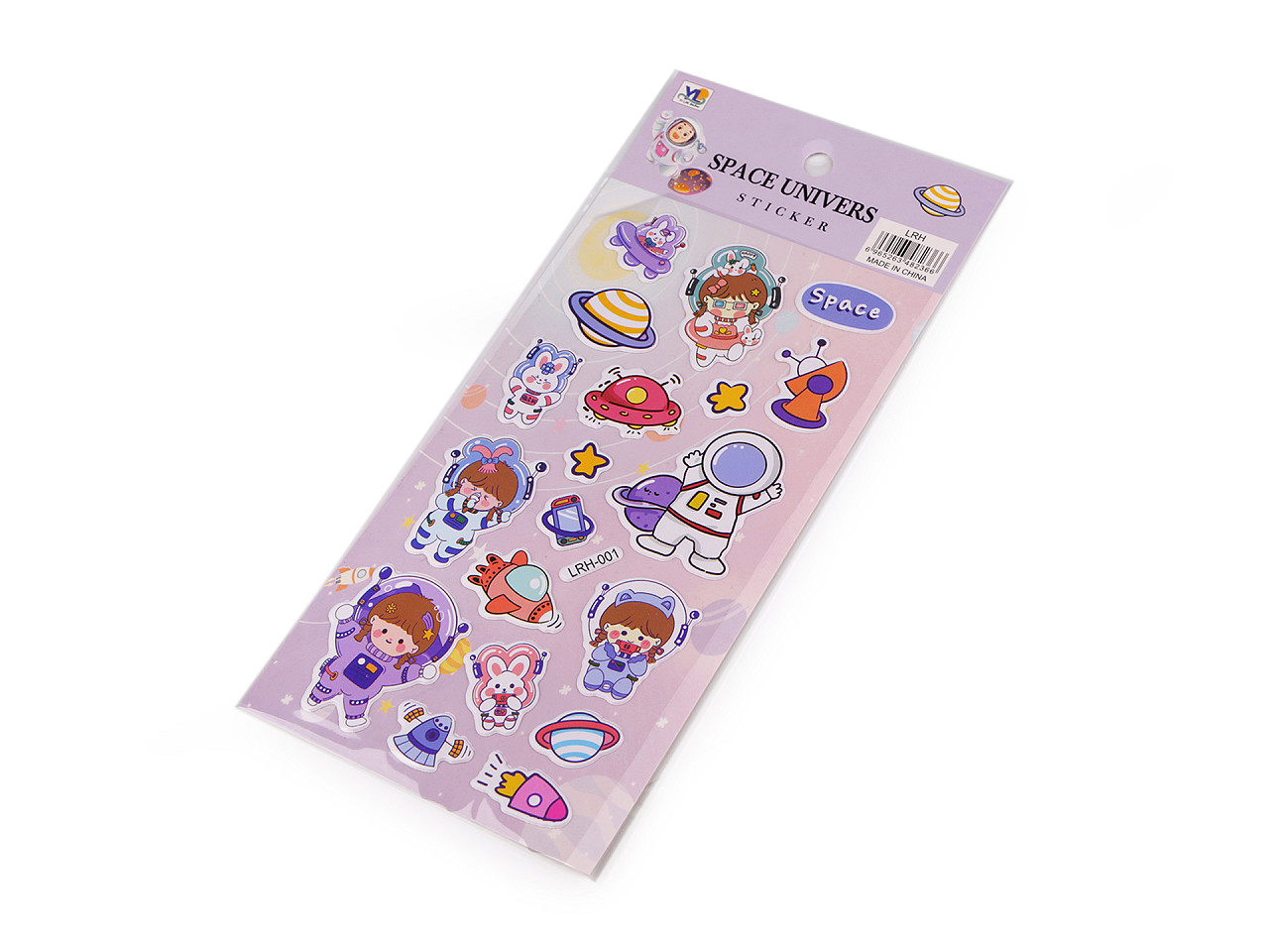 Autocolante din plastic - animale, pisici, cosmonauți, dinozauri - Conform imaginii (1 Card)