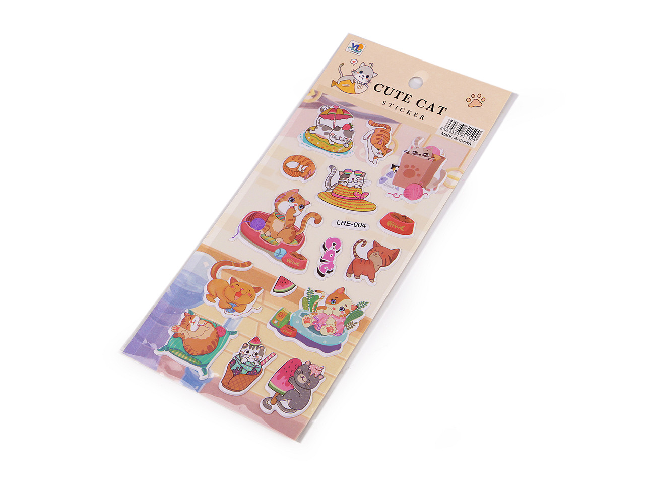 Autocolante din plastic - animale, pisici, cosmonauți, dinozauri - Conform imaginii (1 Card)