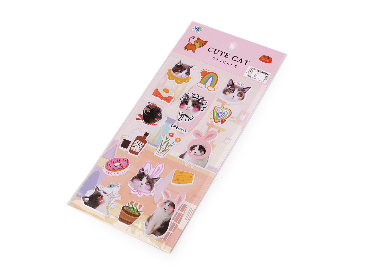 Autocolante din plastic - animale, pisici, cosmonauți, dinozauri - Conform imaginii (1 Card)