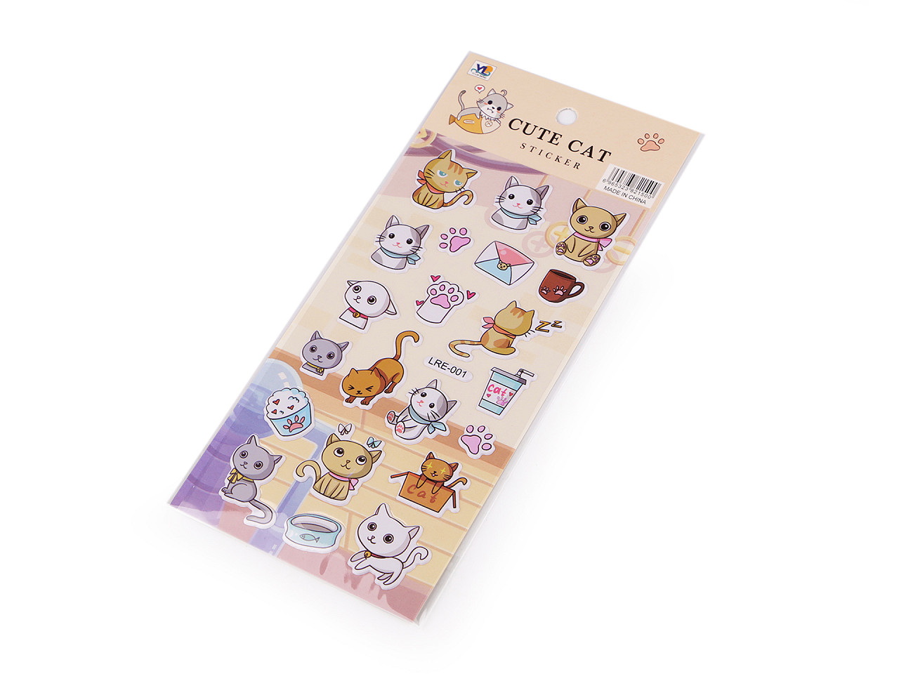 Autocolante din plastic - animale, pisici, cosmonauți, dinozauri - Conform imaginii (1 Card)