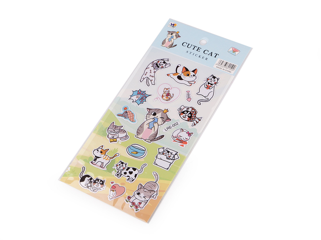 Autocolante din plastic - animale, pisici, cosmonauți, dinozauri - Conform imaginii (1 Card)