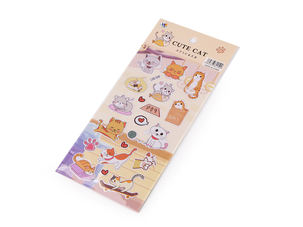 Autocolante din plastic - animale, pisici, cosmonauți, dinozauri - Conform imaginii (1 Card)