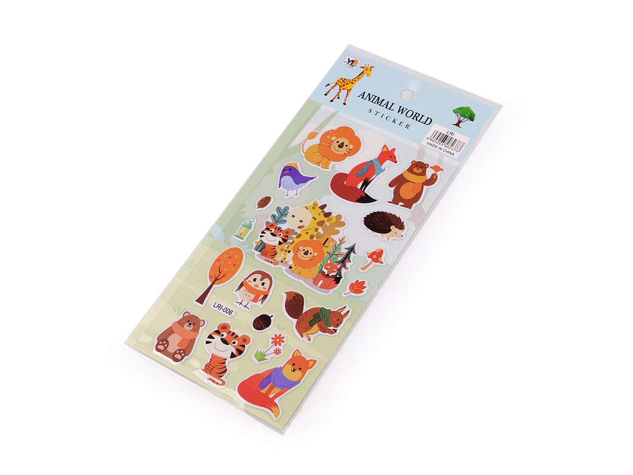 Autocolante din plastic - animale, pisici, cosmonauți, dinozauri - Conform imaginii (1 Card)