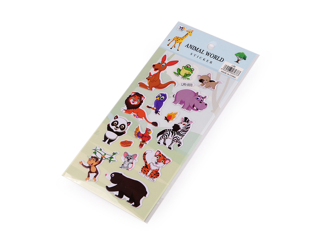 Autocolante din plastic - animale, pisici, cosmonauți, dinozauri - Conform imaginii (1 Card)