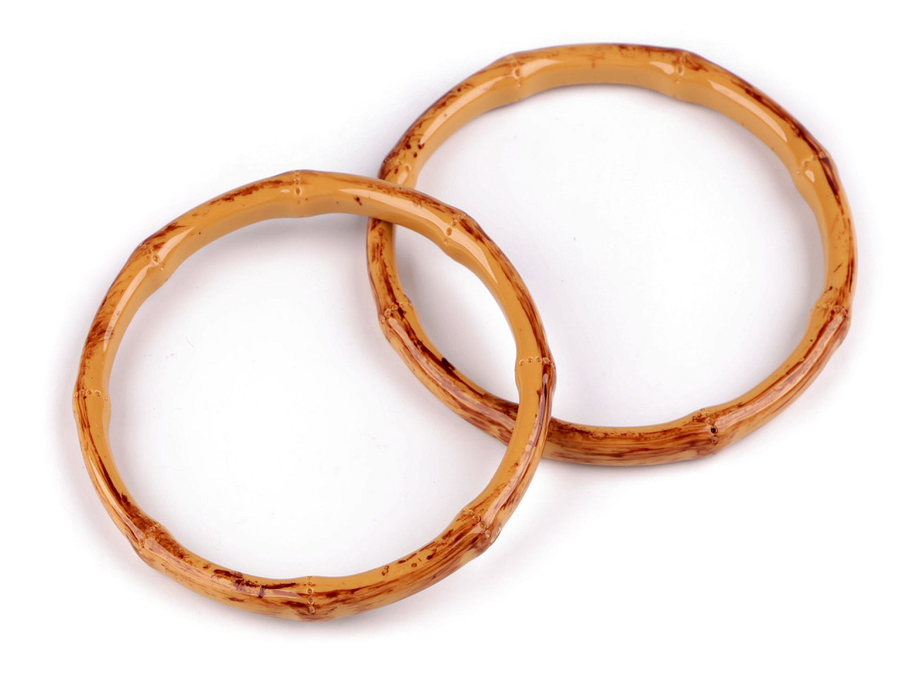 Mânere din plastic pentru genți imitație de bambus ø15 cm - Natur (2 Bucăți)