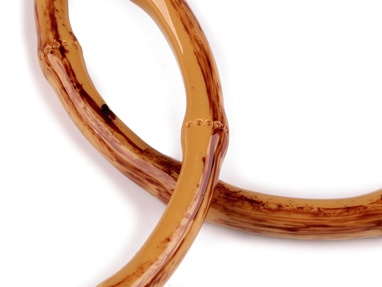 Mânere din plastic pentru genți imitație de bambus ø15 cm - Natur (2 Bucăți)